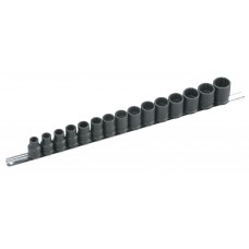 GS-415M Genius Tools 15 Piece ½” Dr. Metric Thin Wall Impact Socket Set (12 Point)