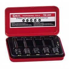 TM-405 Genius Tools 5 Piece 1/2\" Dr. Triple Square Head Driver Set